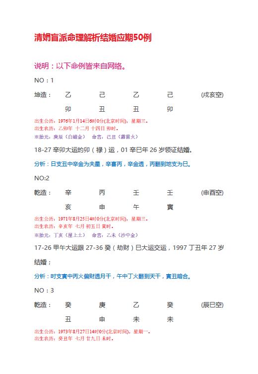 杨清娟《盲派命理解析结婚应期50例》19页