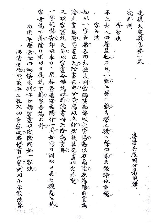 吴道明辑《康节先生万物数、先后天起数集要占例、先后天易数、先后天断例》 易学 第2张-