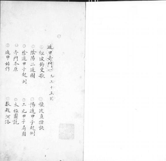 奇门古籍《遁甲奇门》清钞本