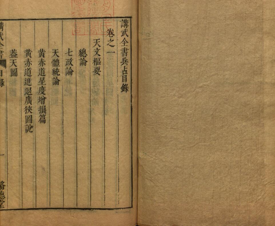 军事兵法古籍《讲武全书 兵占卷》27卷 明崇祯时期修德堂刊本 史部 第2张-