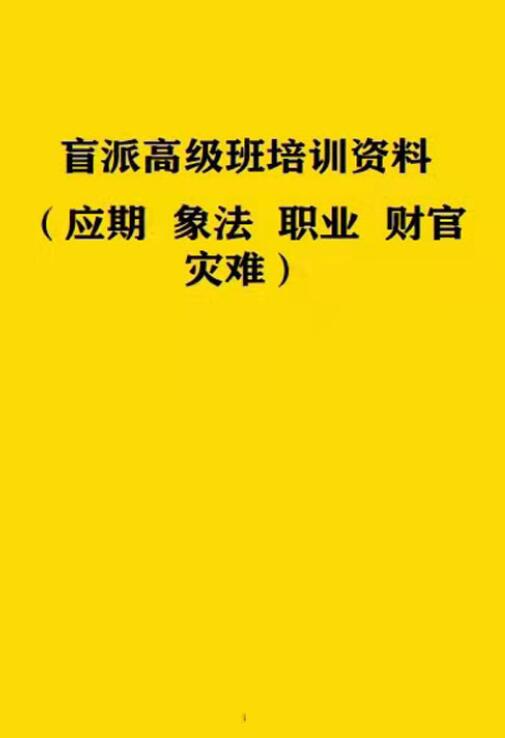 段建业《盲派高级班培训资料》(应期、象法、职业、财官、灾难)219页
