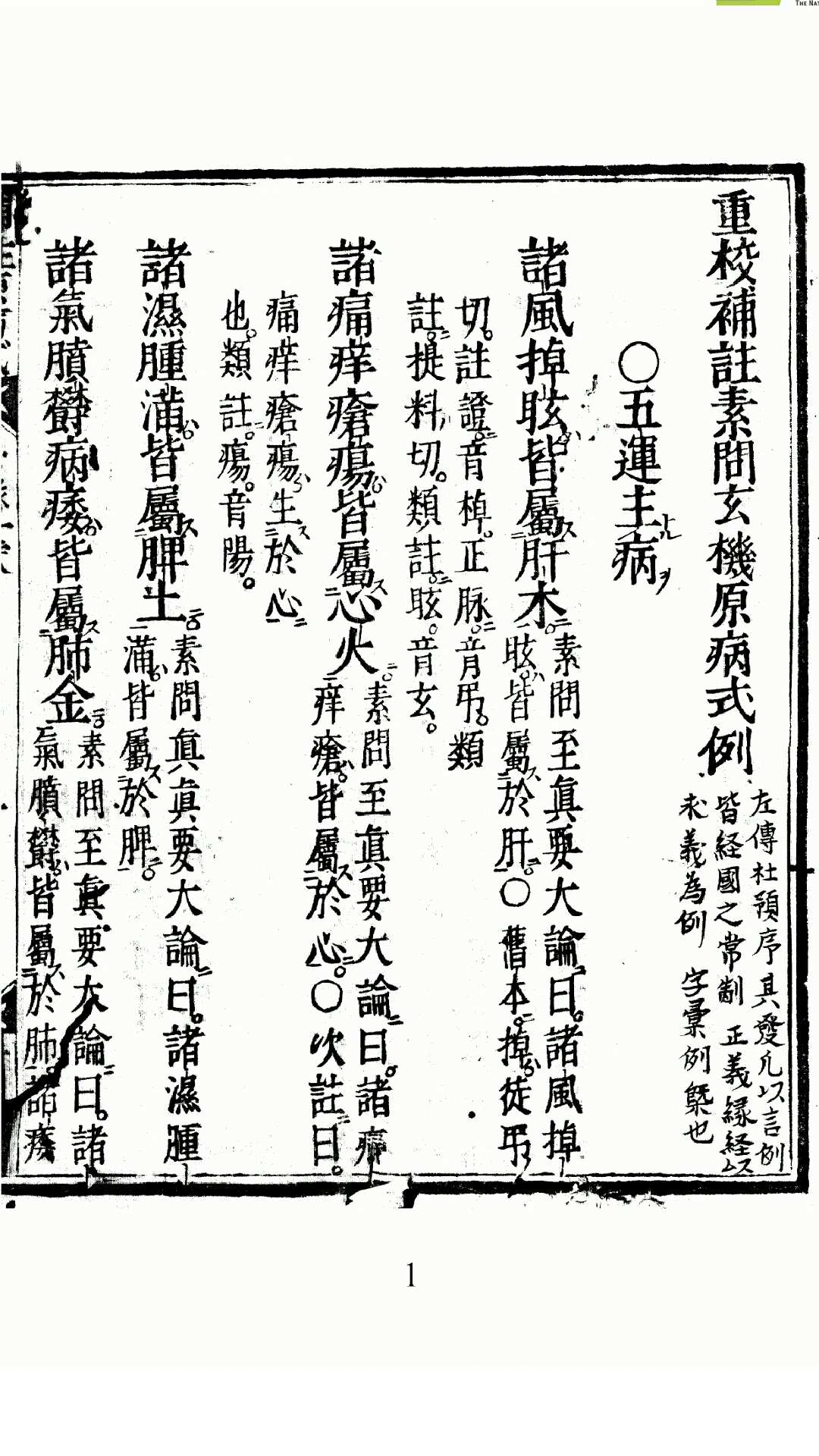 重校补注素问玄机原病式例