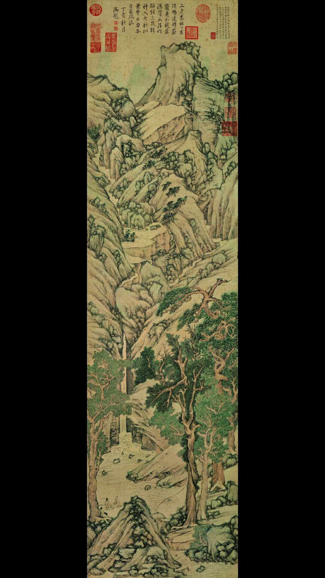 明 文徵明 千岳竞秀纸本设色 34×130