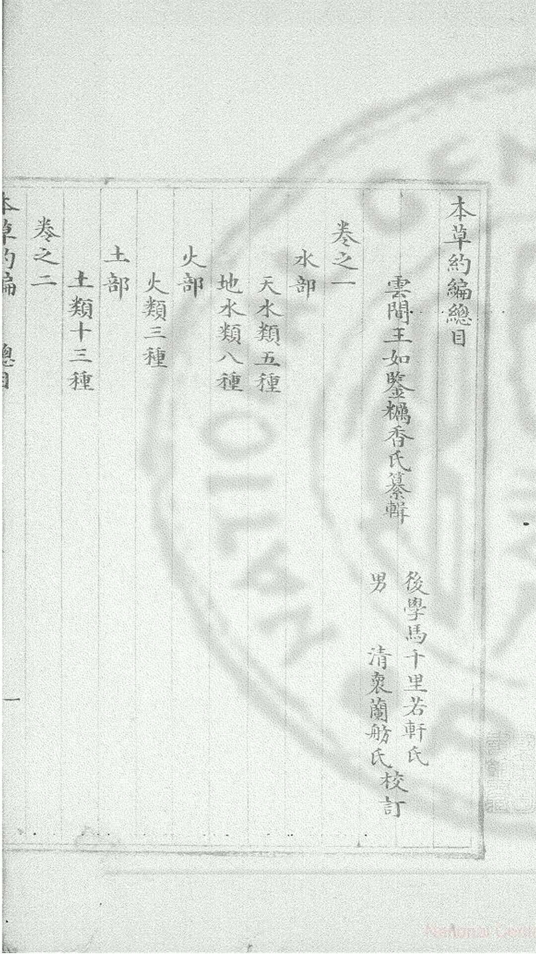 本草约编(清)王如鉴撰清稿本
