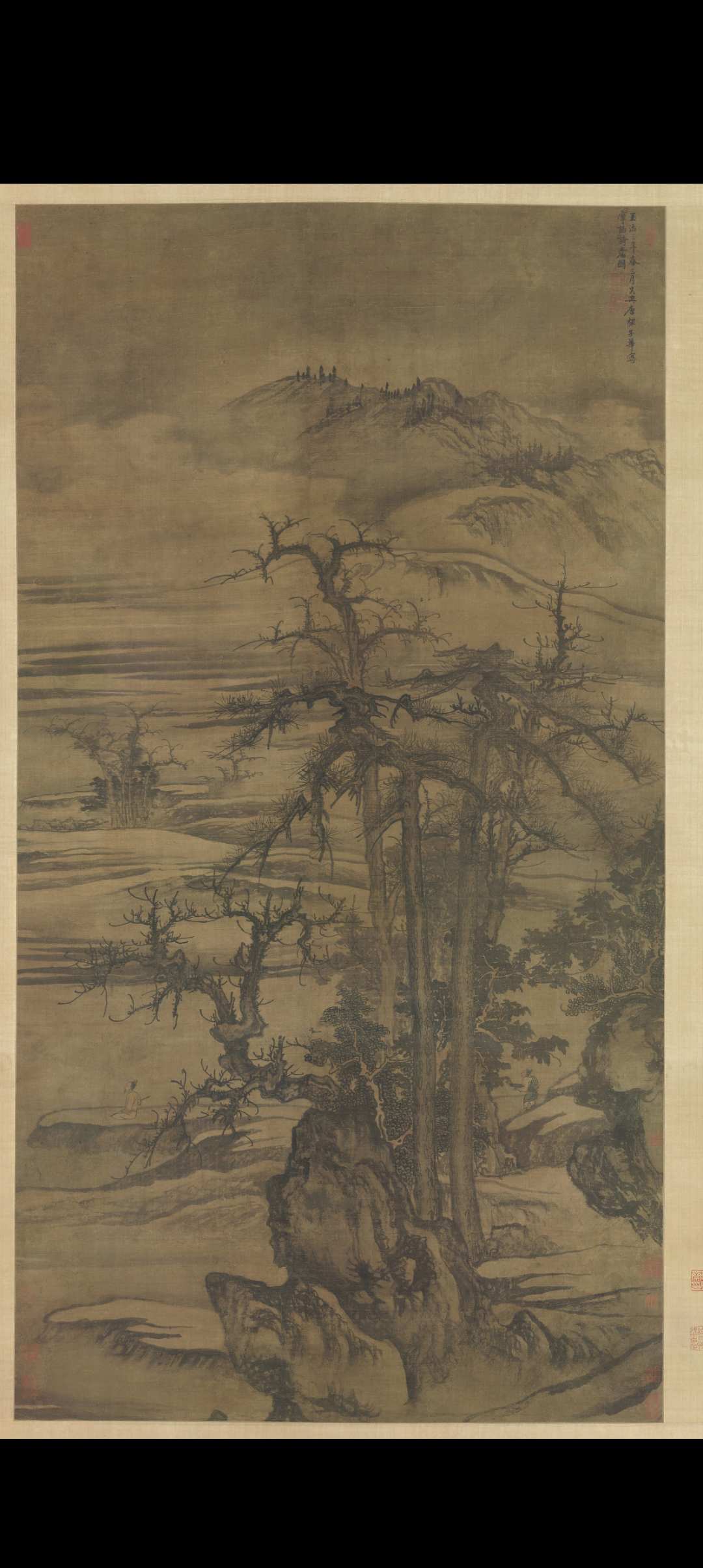元 唐棣 摩诘诗意图轴绢本71×46大都会