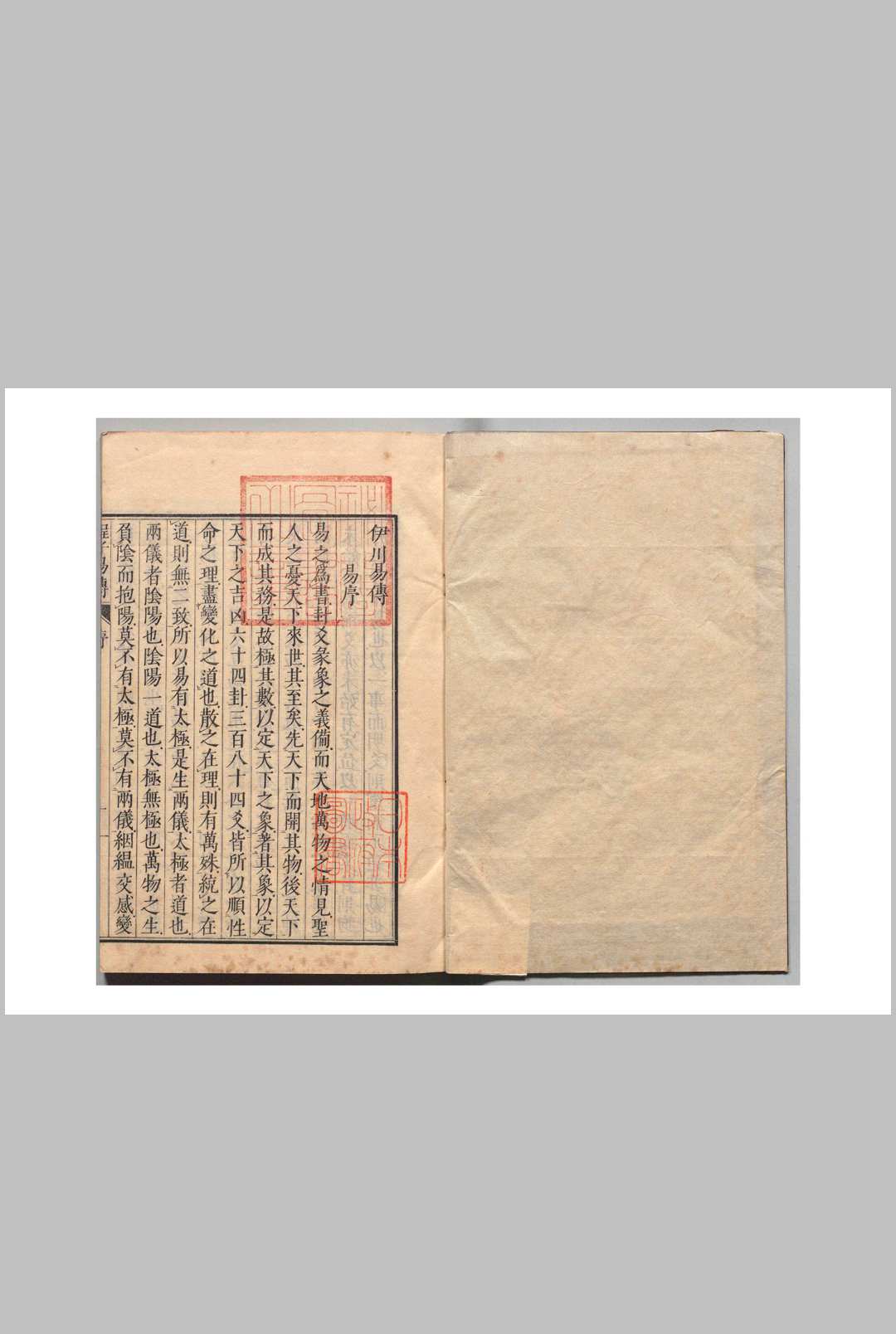 伊川易传 4卷 程颐(宋)徐必达(明)天保13年