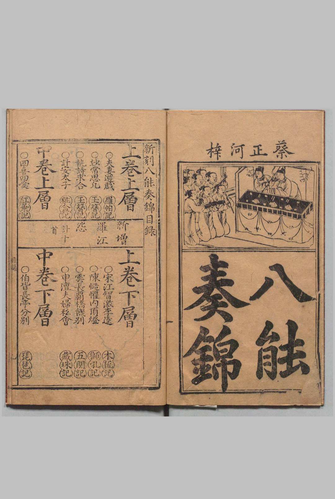 鼎雕崑池新调府八能奏锦 ３卷 黄文华,明万历间 , 蔡氏爱日堂