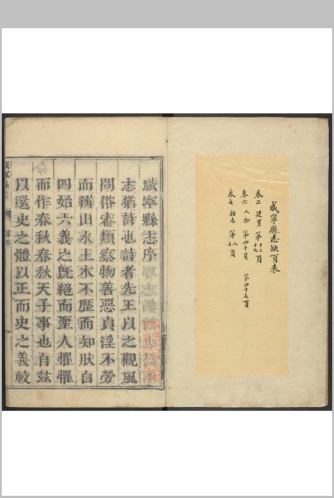 咸宁县志  8卷 陈大经, 杨生芝纂  黄家鼎修.康熙21年 [1682]