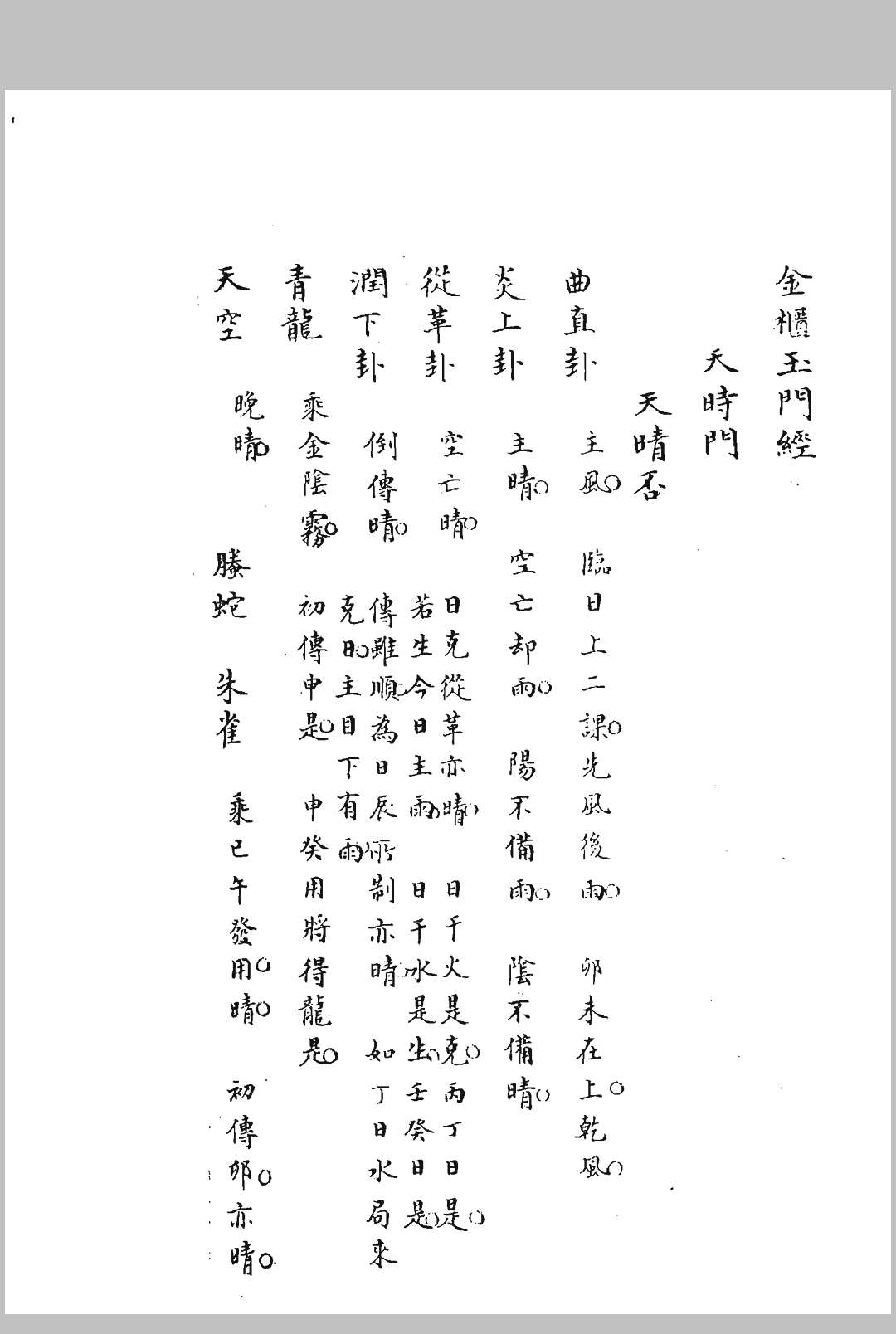 金柜玉门经（清抄本）