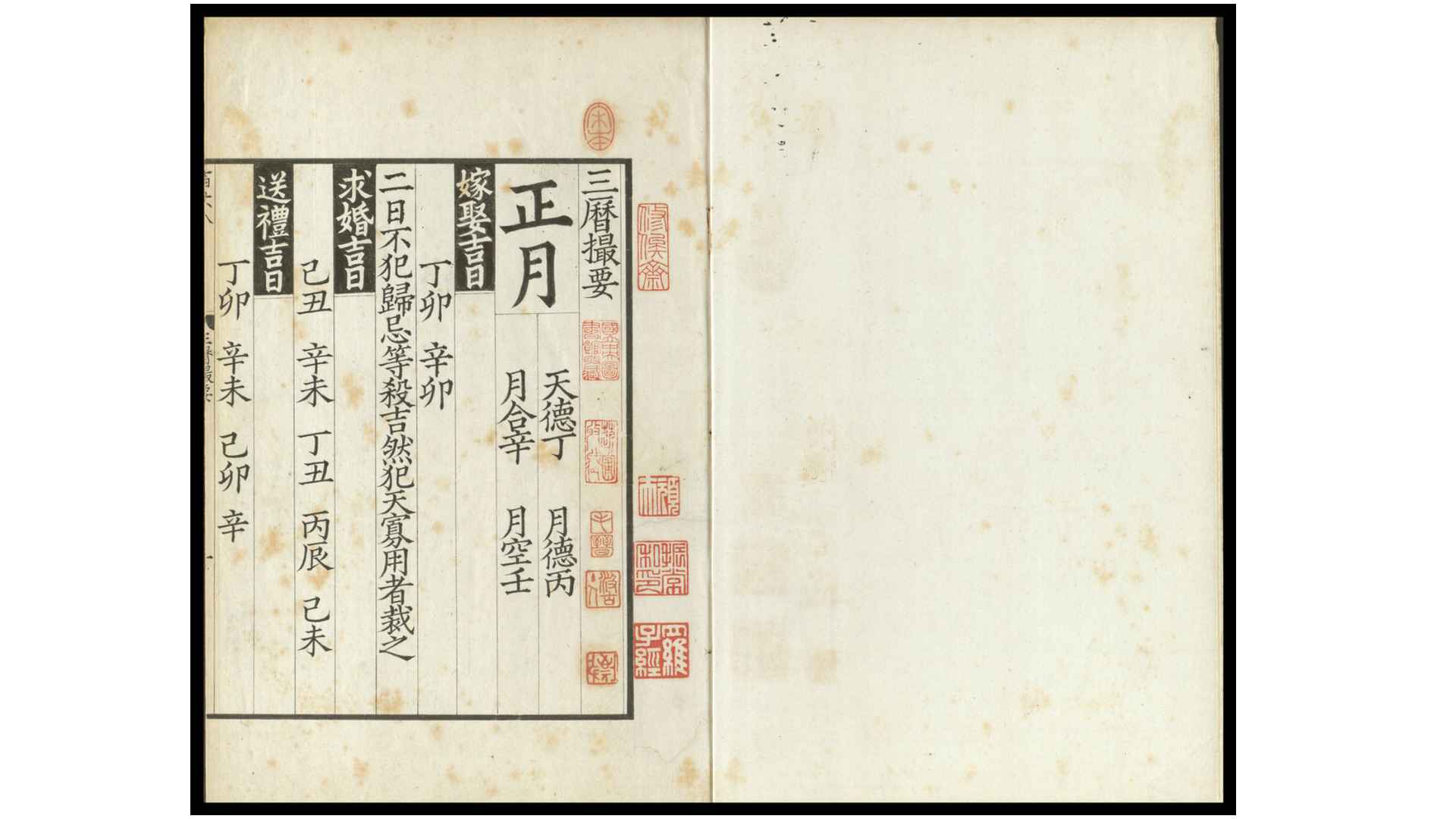 三历撮要.1册.明代毛氏汲古阁影宋钞本