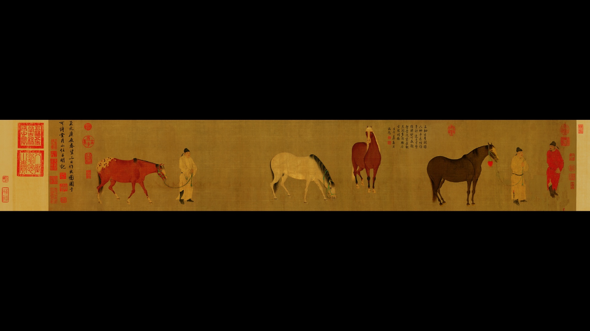元 任仁发 出圉图 绢本34.2×201