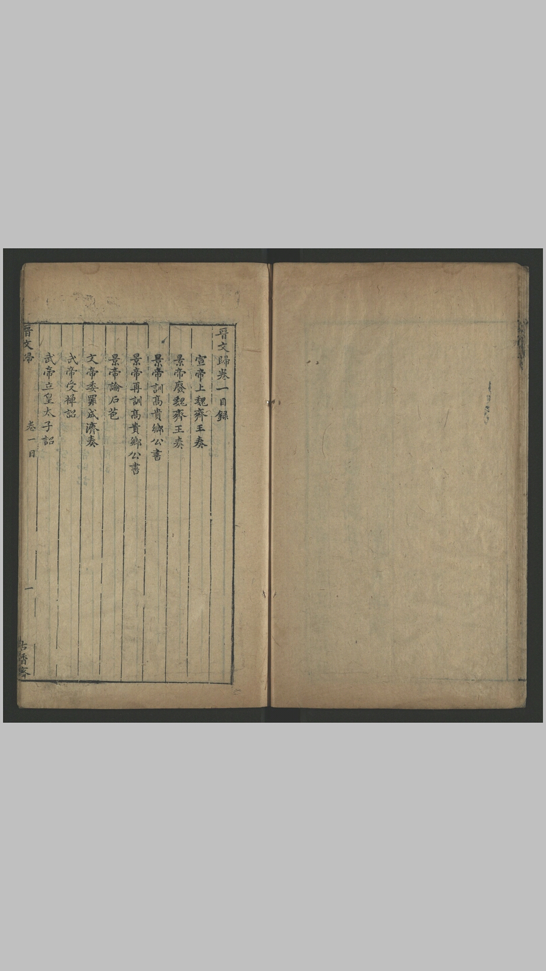 晋文归8卷.明.钟惺辑.明.朱东观、陆梦龙裁定.明末古香斋刊本