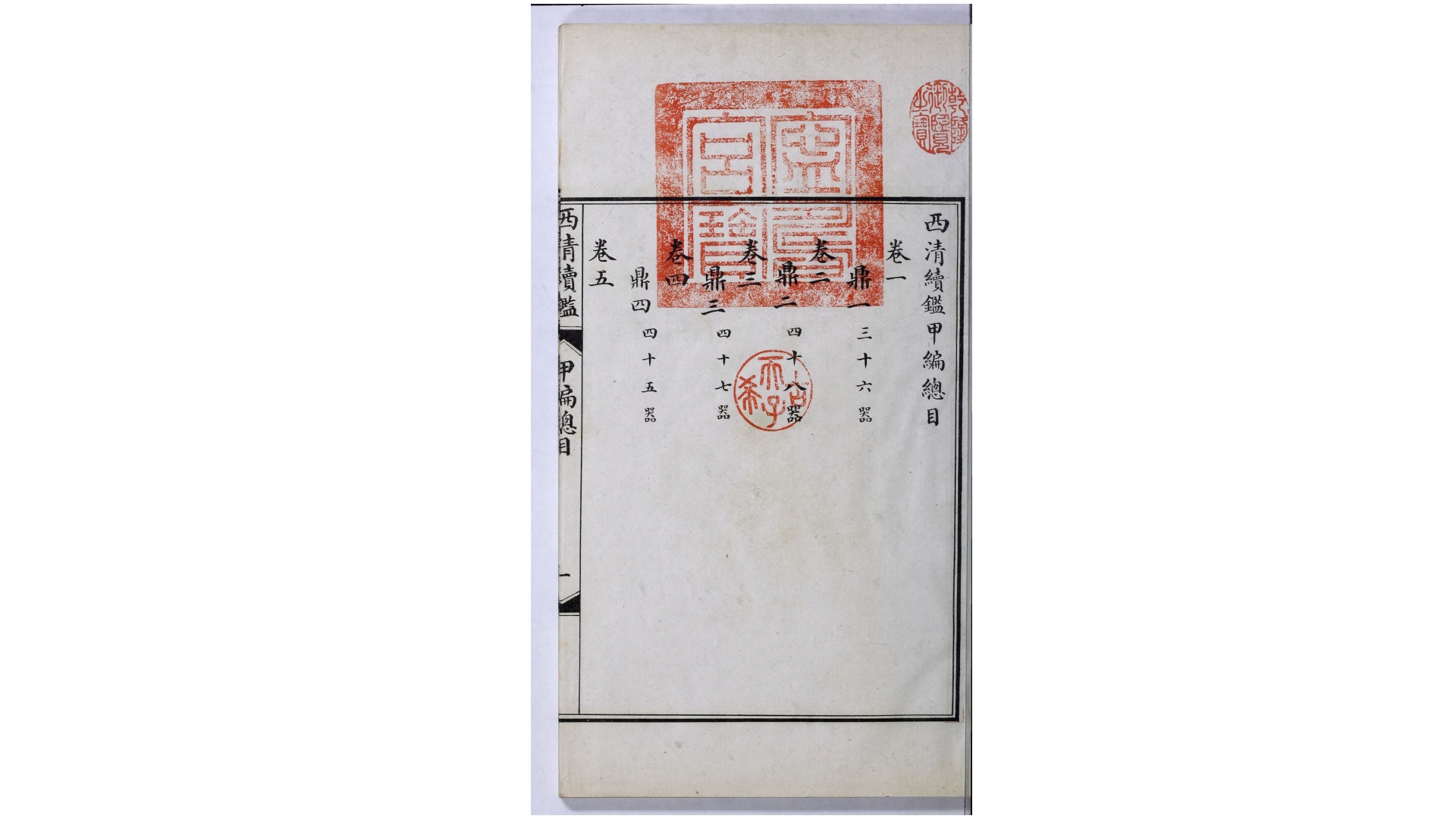 西清续鉴甲编.二十卷.附录1卷.清王杰等奉敕编.清宣统二年上海涵芬楼影印宁寿宫写本