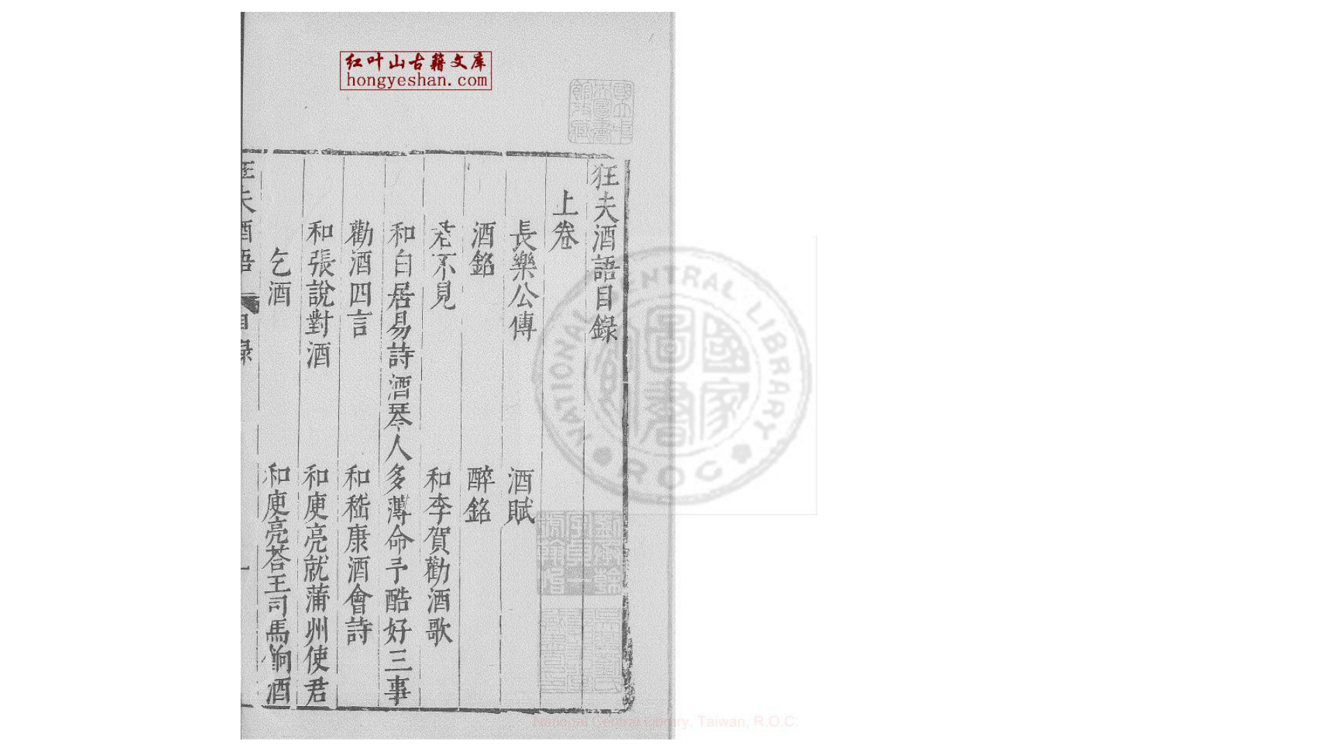 狂夫酒语  二卷  (明)周履靖撰  明万历间金陵荆山书林刊本