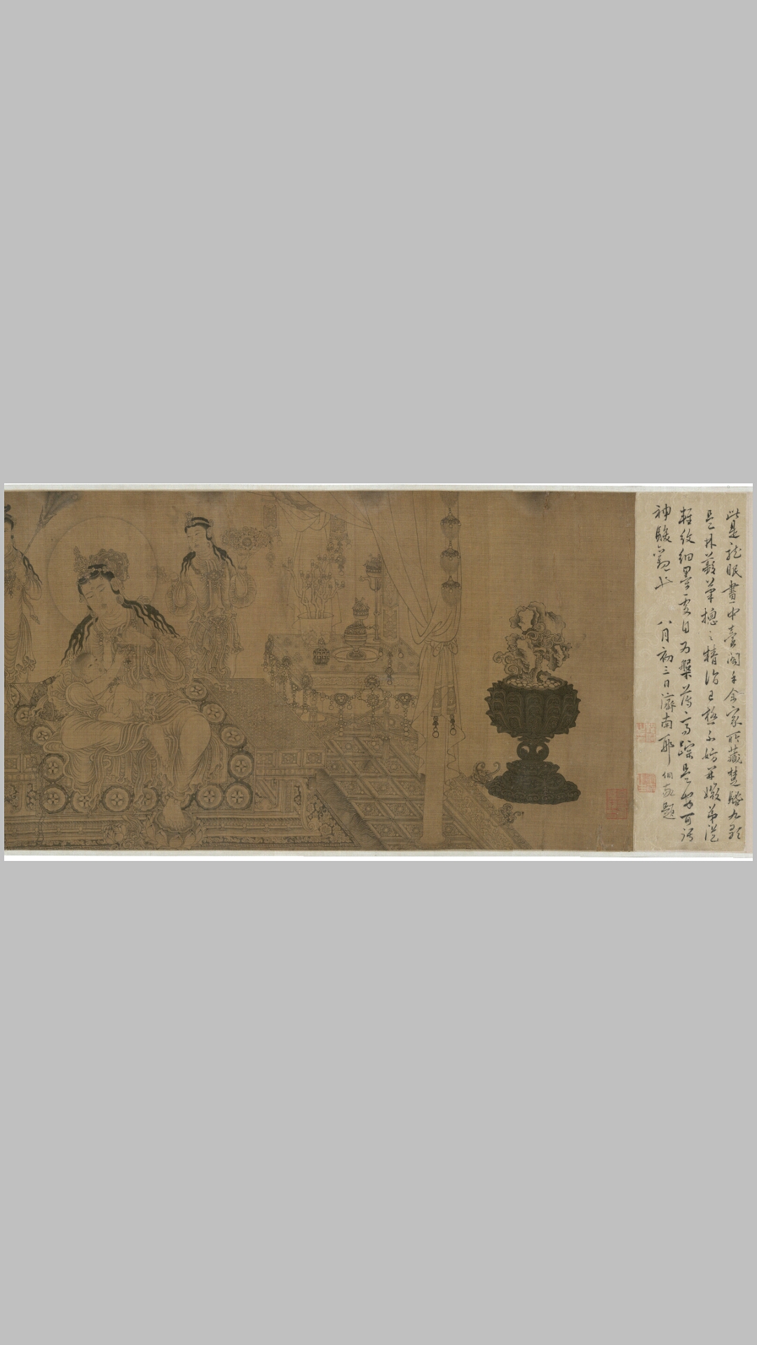 姨母育佛图.元王振鹏绘.高清注释.美国波士顿美术馆藏