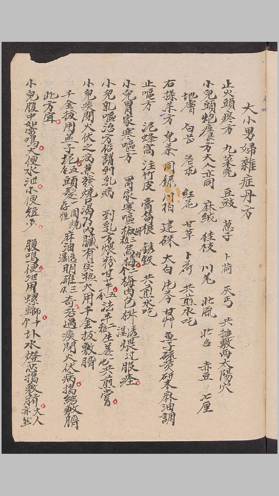 大小男妇杂症丹方